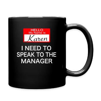 Karen Hello, my name is Karen. Halloween costume - Full Colour Mug - black - Right