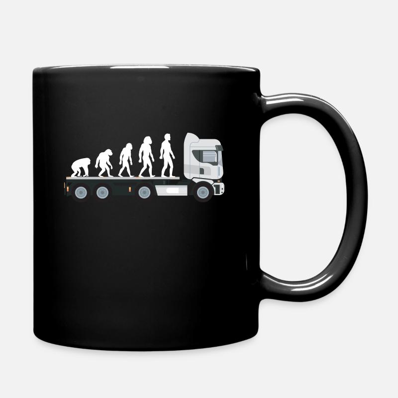 Camion routier trucker Evolution cadeau - Mug uni - noir