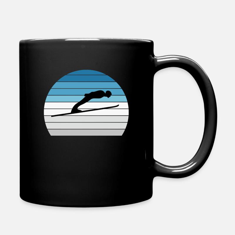 Ski Jumping Ski Jumper Retro Gift - Full Colour Mug - black