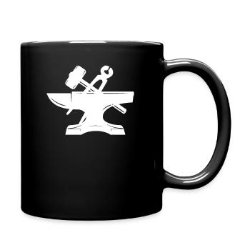 Hufschmied Amboss Zange Werkzeug Geschenk - Tasse einfarbig - Schwarz - Rechts