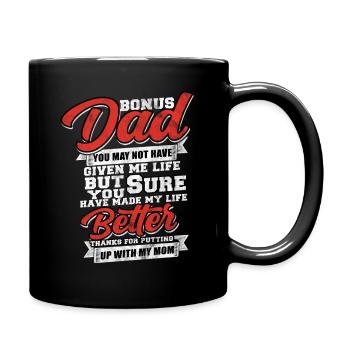 Stepfather bonus dad family gift - Full Colour Mug - black - Right