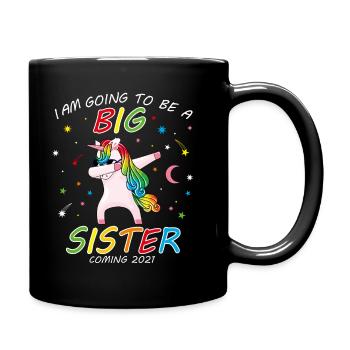 Je vais être une grande soeur amant de licorne mignon D - Mug uni - noir - Droite