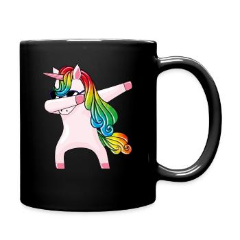 Dabbing Unicorn dans des lunettes de soleil Rainbow Unicorn Dab - Mug uni - noir - Droite
