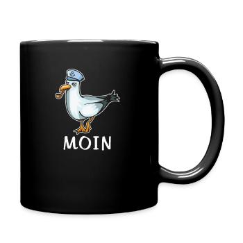 Cooles Moin Nordsee Plattdeutsch Geschenk - Tasse einfarbig - Schwarz - Rechts