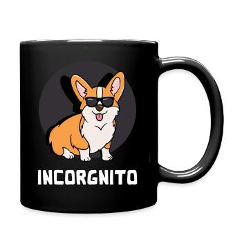Corgi Dog Funny Incorgnito Gift - Full Colour Mug - black - Right