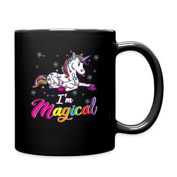 Unicorn Christmas Magical Gift - Full Colour Mug - black - Right