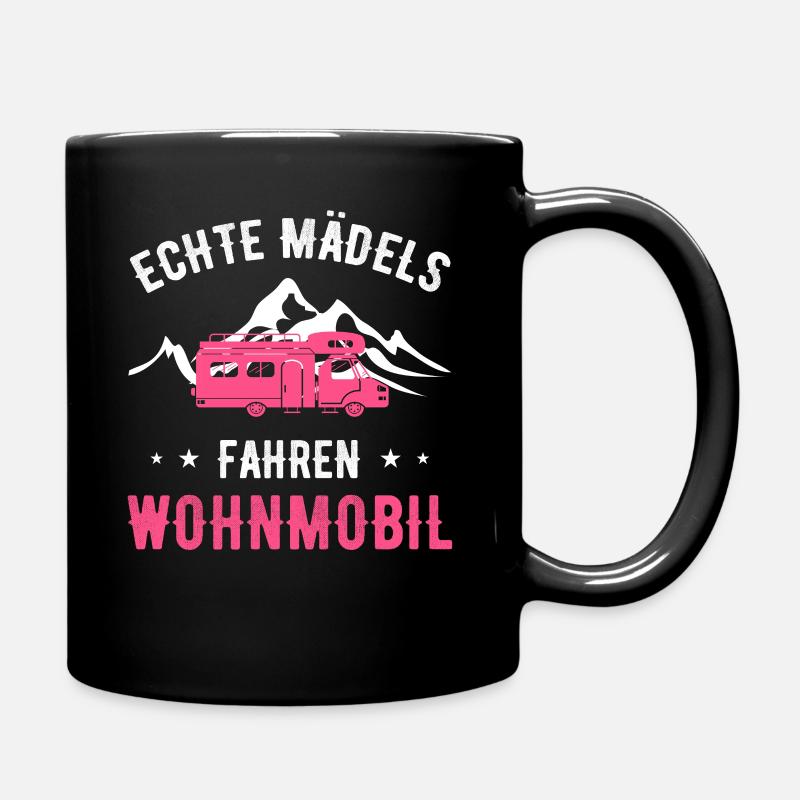 Wohnmobil Mädchen Geschenk - Tasse einfarbig - Schwarz