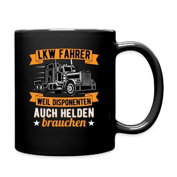Lkw-Fahrer Berufskraftfahrer Opa Herren - Tasse einfarbig - Schwarz - Rechts
