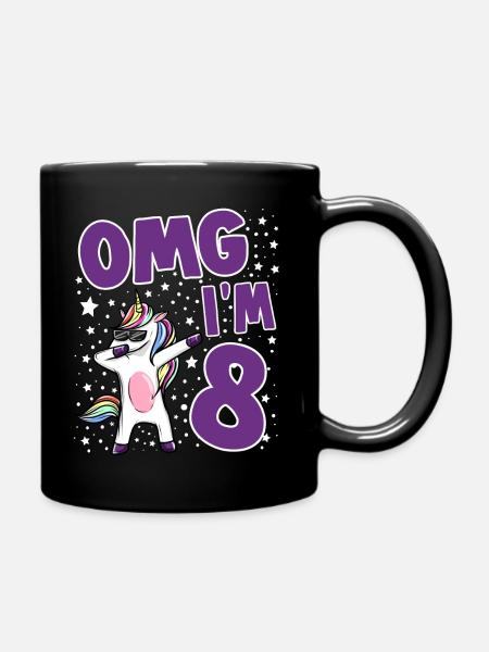 OMG I AM 8 - Tasse einfarbig - Schwarz