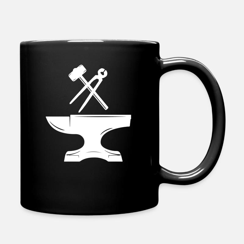 Amboss Zange Werkzeug Schmied T-Shirt Geschenk - Tasse einfarbig - Schwarz