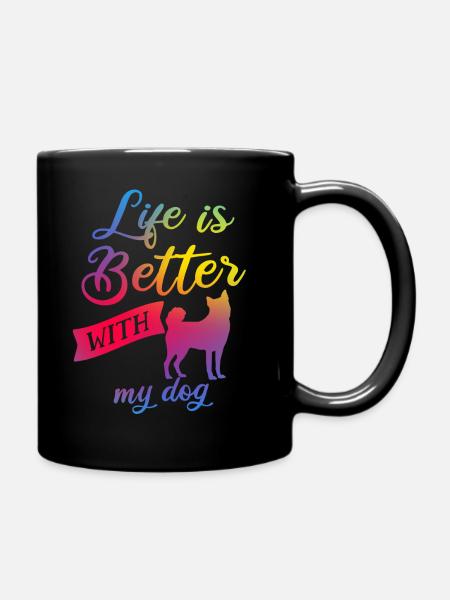 Chien ma vie de chien est meilleure avec un chien - Mug uni - noir