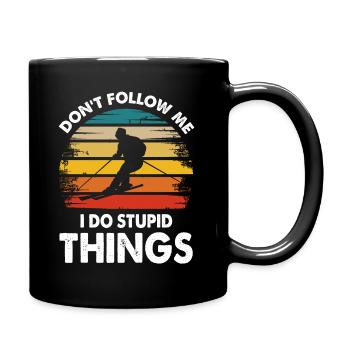 Skier skiing sport skiing ski gift - Full Colour Mug - black - Right