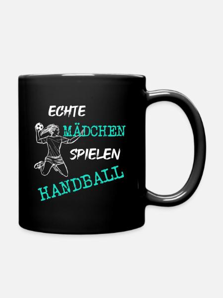 Handball Mädchen Frau - Tasse einfarbig - Schwarz