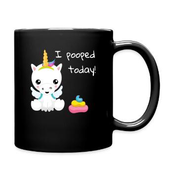 J'ai fait caca aujourd'hui une licorne blanche mignonne - Mug uni - noir - Droite