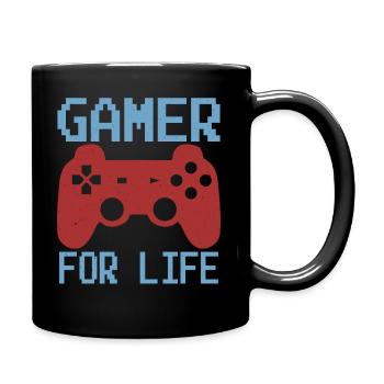 Gamer For Life - Tasse einfarbig - Schwarz - Rechts