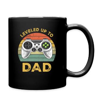 Leveled Up To Daddy Pregnancy Announcement Gift - Tasse einfarbig - Schwarz - Rechts
