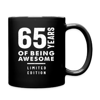 65 Jahre altes Geschenk | Geschenkideen zum 65. Geburtstag - Tasse einfarbig - Schwarz - Rechts