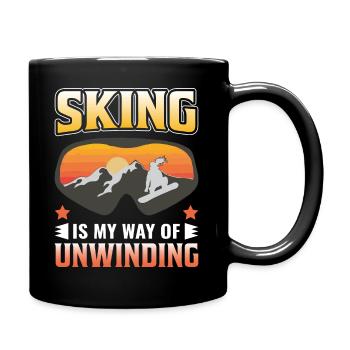 Skifahren Schnee Berge Snowboarding Ski - Tasse einfarbig - Schwarz - Rechts