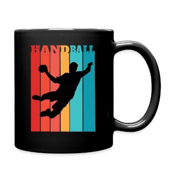 Handball-Spieler Retro Vintage - Tasse einfarbig - Schwarz - Rechts