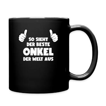 So sieht der beste Onkel der Welt aus Bester Onkel - Tasse einfarbig - Schwarz - Rechts