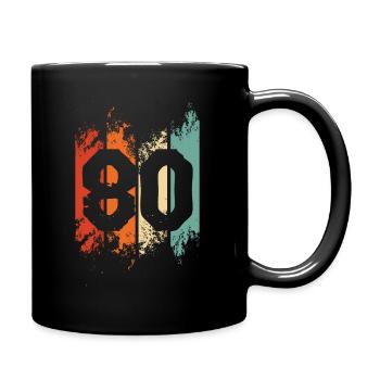80th birthday - Full Colour Mug - black - Right