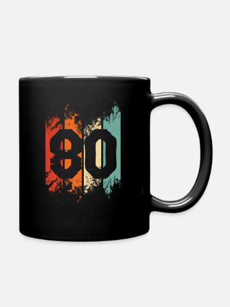 80. Geburtstag - Tasse einfarbig - Schwarz