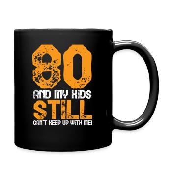 80th birthday 80 years celebration gift idea - Full Colour Mug - black - Right
