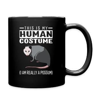 This Is My Human Costume I'm Really A Possum - Full Colour Mug - black - Right