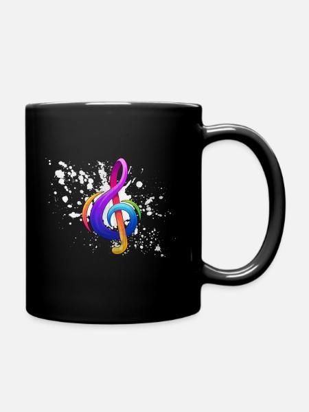 musical note - Full Colour Mug - black