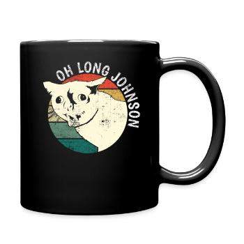 Oh Long Johnson Cat Retro Vintage Gift - Full Colour Mug - black - Right