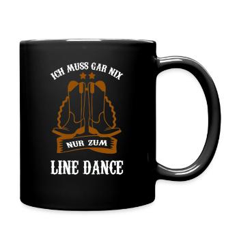 Linedance Western Line Dance Partner Tanz Fan - Tasse einfarbig - Schwarz - Rechts