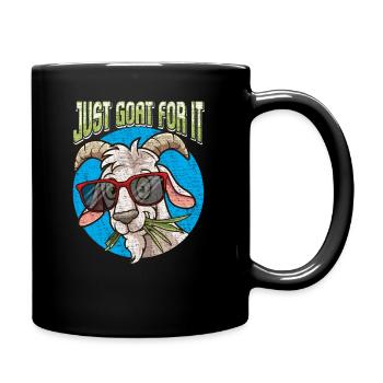 Chèvres drôles face à la ferme d'élevage d'animaux de ferme - Mug uni - noir - Droite