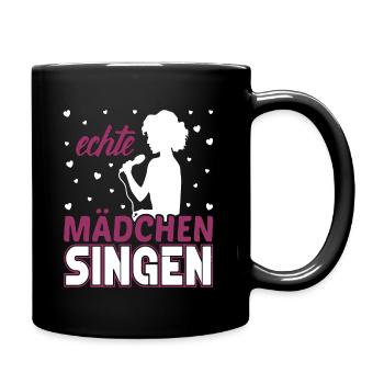 Echte Mädchen singen Sängerin Singen Hobby - Tasse einfarbig - Schwarz - Rechts