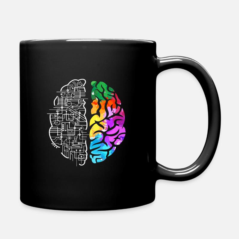 Buntes Gehirn Wissenschaft Kunst - Tasse einfarbig - Schwarz