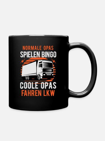 Lkw-Fahrer Berufskraftfahrer Opa Herren - Tasse einfarbig - Schwarz