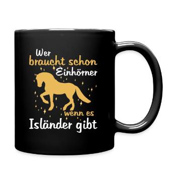 Pferde Liebe Isländer Reiterin Gechenk - Tasse einfarbig - Schwarz - Rechts
