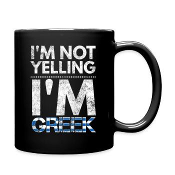 Je ne crie pas, je suis grecque Grèce drapeau Elliniki sim - Mug uni - noir - Droite
