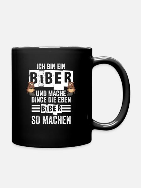 Biber Nagetier Biberliebhaber Geschenk - Tasse einfarbig - Schwarz