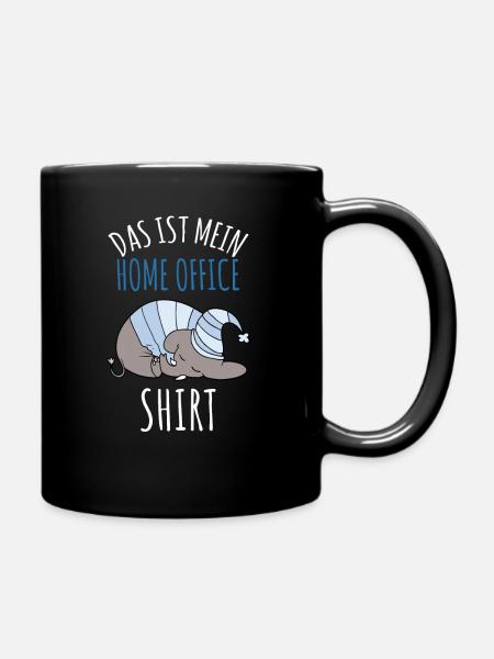 Mein Home Office Shirt Elefant Bürohumor Geschenk - Tasse einfarbig - Schwarz