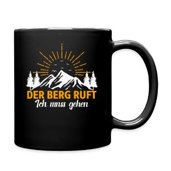 Berge Edelweiß Bergrettung - Tasse einfarbig - Schwarz - Rechts