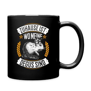 Zuhause ist wo meine Degus sind Degu Geschenk - Tasse einfarbig - Schwarz - Rechts
