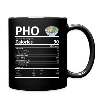 Pho Vietnamese Noodles Nutritional Value Funny - Full Colour Mug - black - Right