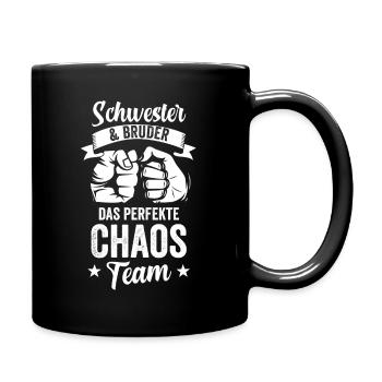 Schwester Und Bruder das perfekte Chaos Team Gesch - Tasse einfarbig - Schwarz - Rechts