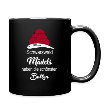 Schwarzwälder Schwarzwald Heimat Motiv - Tasse einfarbig - Schwarz - Rechts
