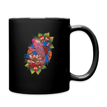 Tattoo tattooed tattoos tattoo koi gift - Full Colour Mug - black - Right