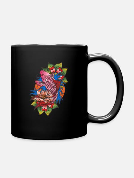 Tattoo tattooed tattoos tattoo koi gift - Full Colour Mug - black