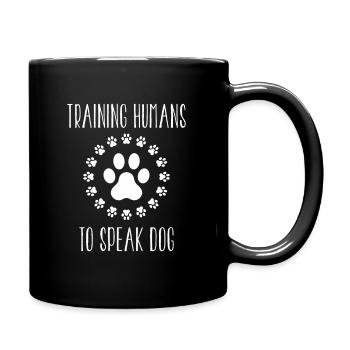 Dog school dog trainer puppy training paw - Full Colour Mug - black - Right