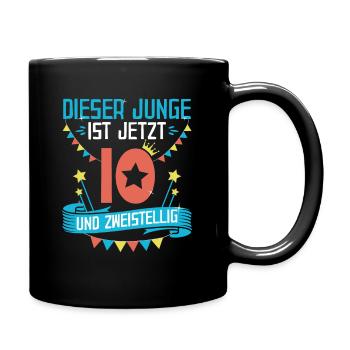 10 Geburtstag Geschenk Jungs | 10 Jahre - Tasse einfarbig - Schwarz - Rechts