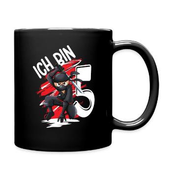 5. Geburtstag Junge Ninja Ich bin 5 - Tasse einfarbig - Schwarz - Rechts