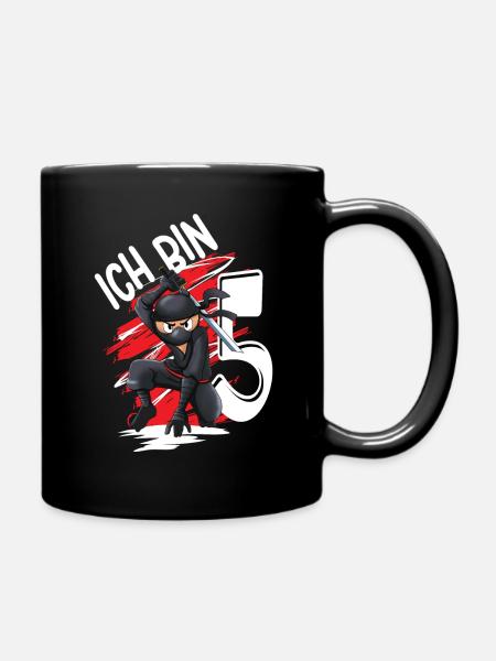 5. Geburtstag Junge Ninja Ich bin 5 - Tasse einfarbig - Schwarz
